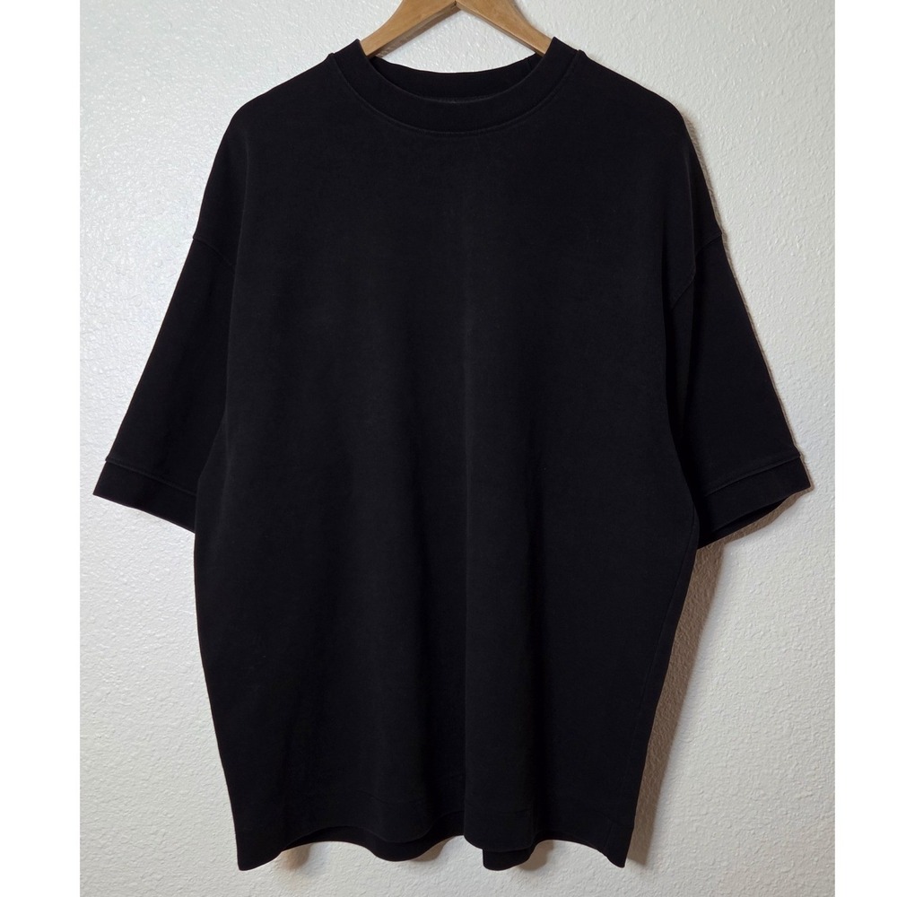 Zara Oversized Black T Shirt XL Heavyweight Minimalist Streetwear Boxy Tee